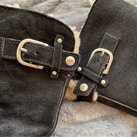 UGG Australia 1982 'Mare' Women's Suede Sheepskin Black Boots - Picture 8 of 9